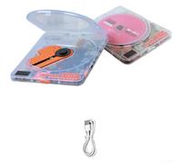 Portable CD Player with 5.0 Transmitter, Rechargeable 2000mAh Battery, Supports CD/CD-R/MP3, 3.5mm Audio Output, Compact Design for Travel and English Learning, White(Transparent Color)