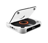 Portable CD Player with Bluetooth 5.1, Desktop CD Players for Home, Hi-Fi Sound, Wireless & Wired Playback, Rechargeable Battery, Compact & Lightweight for Travel,Home,Car white