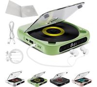 Portable CD Player with Bluetooth 5.3 - Hi-Fi Sound,Wireless & Wired Playback,Rechargeable Battery, Supports CD/CD-RW/MP3 and Repeat Modes,Compact & Lightweight for Travel,Home,Car