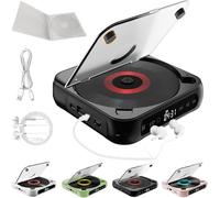 Portable CD Player with Bluetooth 5.3 - Hi-Fi Sound,Wireless & Wired Playback,Rechargeable Battery, Supports CD/CD-RW/MP3 and Repeat Modes,Compact & Lightweight for Travel,Home,Car