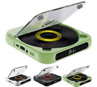 Portable CD Player with Bluetooth 5.3, Rechargeable Cd Players for Home/Car/Travel, Hi-Fi Sound, Supports CD/CD-R/CD-RW/MP3|Compact&Lightweight Music Player (green)