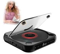 Portable CD Player with Bluetooth 5.3, Rechargeable CD Players with Speaker,Compact CD Player for Home Car Study Travel,LCD Screen Display,Timer,Repeat Modes,Headphones, Supports CD/AUX/USB (black)