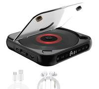 Portable CD Player with Bluetooth 5.3, Rechargeable CD Players with Speaker,Compact CD Player for Home Car Study Travel, LCD Screen Display, Repeat Modes,Headphones, Supports CD/AUX/USB (Black,1PC)