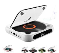 Portable CD Player with Bluetooth 5.3, Rechargeable Players with Speaker, LCD Screen Display, Timer, Repeat Modes, Portable Remote Controls External Playback Function Desktop Music Player (white)