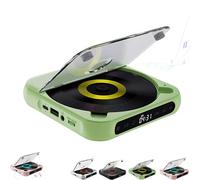Portable CD Player with Bluetooth 5.3, Rechargeable Players with Speaker, LCD Screen Display, Timer, Repeat Modes, Portable Remote Controls External Playback Function Desktop Music Player (green)