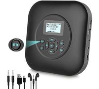 Portable CD Player with Bluetooth, Rechargeable CD Player, Portable Bluetooth with Speaker, Shock Protection, Anti-Skip Protection, AUX Cable and Headphones for Home, Car & Travel, Portable CD Player