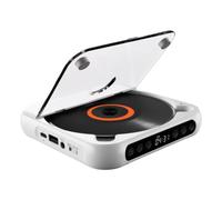 Portable CD Player with Bluetooth,Rechargeable,Cute,White | 280g lightweight,supports CD/CD-R/CD-RW/MP3,built-in 2000mAh battery,Type-C charging,Bluetooth and wired connection