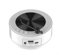 Portable CD Player with-Bluetooth & Stereo Speaker, Mini FM Radio Retro Player Speaker Vinyl Record Player With Card Slot for Home Office