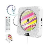 Portable CD Player with Bluetooth, Wall Mountable CD Player with Dust Cover,FM Radio,Built-in Speakers,USB Port,AUX Input,LCD Display