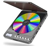 Portable CD Player with Built-in Speakers, Rechargeable CD Player with Double Headphone Jack, Anti-Skip Personal Compact CD Player for Car & Home & Travel