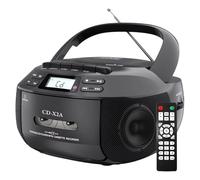 Portable CD Player with Cassette Player, Bluetooth, AM FM Radio, MP3, Remote Control, LED Display - Personal Music Player for Home & Family Use