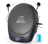 Portable CD Player with Headphones, Rechargeable Discman CD Player for Car & Home, Small CD Player with Anti-Skip 60s Support CD/MP3/WMA/TF Card/AUX Backlight/Lock/Programmable/Timer