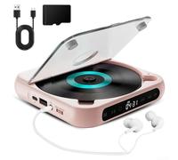 Portable CD Player With Hi-Fi Sound And Wireless Or Wired Playback, Rechargeable For Walkman CD Player For Home, Car And Travel, Compact Lightweight Design(pink)
