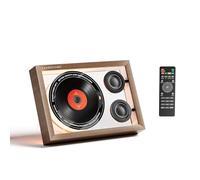 Portable CD Player with Speakers, Retro Radio for Home with Remote Control | Night Light for Bedside, Dual Speakers Bluetooth 5.4, 5000mAh Battery, Bluetooth Transmitter, Support USB/AUX/FM Radio/Repeat