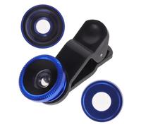 Portable Cell Phone Camera Lens Super Wide Angle Macro Fisheye Lens for Smartphones Stylish Blue Clip Easy Installation Compatible with Iphone X