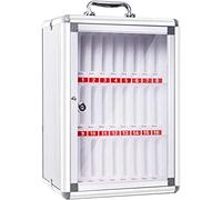 Portable Cell Phone Lock Box with 48 Slots, Wall-Mounted Safe with Handle and Numbered Drawers, Perfect for Schools, Factories, and Exams - One Color, 24 Units