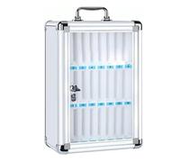 Portable Cell Phone Locker with Key HandleSecure Storage Box for Classroom Office and ExamsCompact Cellphone Locking Cabinet (21.5x19.5x25.5cm)