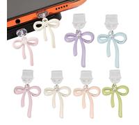 Portable Cellphone Dusts Covers - Type C Dust Plug Charm | Anti Dust Plug Cover Bow Charging Port Protector, Zinc Alloy Phone Decor Tiny Cellphone Charm for Laptop & Tablets