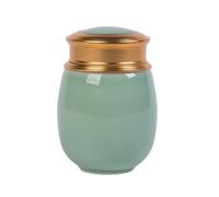 Portable Ceramic Sealed Pill Bottle, Mini Traditional Storage Tank Multipurpose Sealed Jar for Tea, Coffee Powder, Dried Fruit, Candy, Vitamin Pills(Emerald Green)
