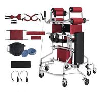 Portable Cerebral Palsy 8 Wheel Adultfor Seniors & Stroke Recovery Heavy Duty Anti Tilt Rollator with Adjustable Height, Foldable Mobility Aid for Indoor/Outdoor Rehabilitation,with Leg Wraps