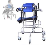 Portable Cerebral Palsy Adjustable Uprightfor,Six Wheel Anti Tilt Adjustable Height & Width,for Disabled,Steel Coating Stand Upright Rollator