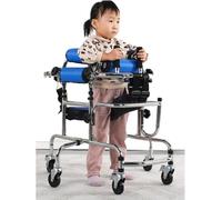 Portable Cerebral Palsy Folding Rehabilitation Adjustable Height/Width 6 Wheel Walking Frame with Support Seat & Anti Tip Design