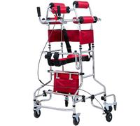 Portable Cerebral Palsy Foldingfor, Lightweight 6 Wheel Anti Tilt Adjustable Rehabilitation Aid for Standing and Walking Support
