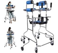 Portable Cerebral Palsy Rentilt Standing Frame, Home Adjustable Standing Medical Rehabilitation Training Device Prevent Muscle Atrophy, Upright Wheel Rehabilitation Auxiliary Walking Frame