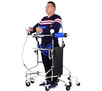 Portable Cerebral Palsy Walking Aid for The Disabled, 8 Wheel Anti Tilt, Adjustable Height, Hemiplegia Rehabilitation Standing Frame, Suitable for 58 71 Inches, Can Bear 220 Pounds,Male+Female