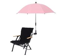 Portable Chair Umbrella with Clamp, Clip On Parasol for Beach Chairs, Garden, Patio, Stroller or Wheelchairs, UV Protection Sun Shade (Pink)