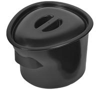 Portable Chamber Pot 5l Plastic Bedpan with Lid for Elderly Care | Black ABS Build, Smooth Rounded Edges, Contoured Handle, Spill Reduction for Bedridden Care or Car Use