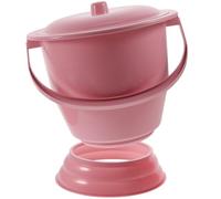 Portable Chamber Pot with Cover, Pp Plastic Red Urinal Bucket | Portable Handle, Easy to Carry, Labor-saving Design, Home Use, for Elderly, Bedside