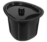 Portable Chamber Pot with Lid, 5l Black Plastic Bedpan Bucket | Contoured Shape, for Children and Patients, Household or Hospital Use, Long-lasting Portable Comfort