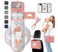 Portable Changing Pad for Baby, Travel Diaper Changing Pad for Newborn, Large Waterproof Baby Changing Mat, Foldable & Detachable Diaper Changing Station with Baby Wipes Pockets, Baby Stuff by Pillani
