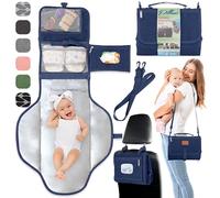 Portable Changing Pad for Baby, Travel Diaper Changing Pad for Newborn, Large Waterproof Baby Changing Mat, Foldable & Detachable Diaper Changing Station with Baby Wipes Pockets, Baby Stuff by Pillani