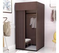 Portable Changing Room, Detachable Fitting Room, Large Space Temporary Dressing Room, Mobile Track Locker for Save Space