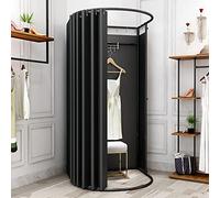 Portable Changing Room Divider,Clothing Store Fitting Room, Movable Changing Room,Temporary Locker Room with Shading Curtain and Hook Up, Privacy Screen Partition-Don't Look at Me (Color : A