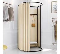 Portable Changing Room Divider - Movable Fitting Room with Curtain & Hook for Retail, Offices, Outdoor Events, Privacy Screen for Clothes Change, Instant Setup, Lightweight Design (F)