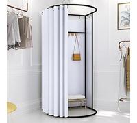 Portable Changing Room Divider - Movable Fitting Room with Curtain & Hook for Retail, Offices, Outdoor Events, Privacy Screen for Clothes Change, Instant Setup, Lightweight Design (T)