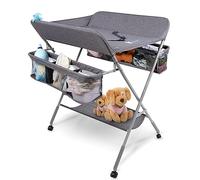 Portable Changing Table for Baby - Baby Changing Tables with 2X Thicker Pad and 2X Storage Capacity - Waterproof and Durable Diaper Changing Table