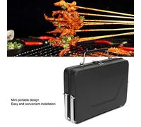 Portable Charcoal BBQ Grill, Portable Charcoal Grill Folding Grill Wavy Grid for Outdoor Cooking For 410 Stainless Steel Mini Folding Grill, Grid for Camping