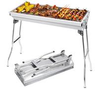 Portable Charcoal BBQ Grill - Stainless Steel Folding Design for Camping, Picnics, Garden Parties & Outdoor Cooking - Perfect for Backyard Barbecues and Tailgating