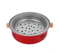 Portable Charcoal Grill 12 6 Inches with Sturdy Construction and Handle for Easy Transport, Suitable for Camping, Tailgating, Beach and Backyard BBQ (Red)