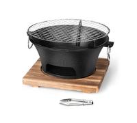 Portable Charcoal Grill - Cast Iron Tabletop for 3-4 People - Compact, Lightweight, Ideal for Camping, Picnics, Tailgating, Outdoor Cooking