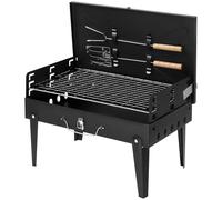 Portable Charcoal Grill - Foldable BBQ Kit for Easy Transport, Tabletop Outdoor Smoker, Compact Grill for Camping, Picnics, and Patios - Perfect for Backyard Cookouts