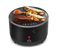 Portable Charcoal Grill for Camping, Smokeless Non-Stick BBQ Grill with Temperature Control, Fits 3-5 People, Includes Ignition System and Carry Case, Easy Clean Up