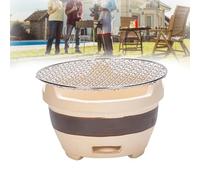 Portable Charcoal Grill - Japanese Pottery Barbecue Stove Ventilated Round Clay Grill for Camping Outdoor Cooking & Garden BBQ Compact & Lightweight Design