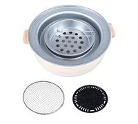 Portable Charcoal Grill, Small Iron Barbecue Grill, Solid Wood Compact Size - Smokeless Design, Easy Cleaning, Ideal for Outdoor Camping and Backyard Party