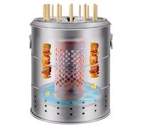Portable Charcoal Grill, Stainless Steel BBQ Barrel, 360° Smokeless Outdoor Hanging Stove for Parties
