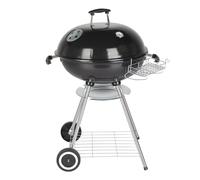 Portable Charcoal Grill with Wheels, Camping Smoker BBQ Grill, Patio Table Top Charcoal, Round Barbecue Kettle for Outdoor Party - Black, 28 x 37.4 in
